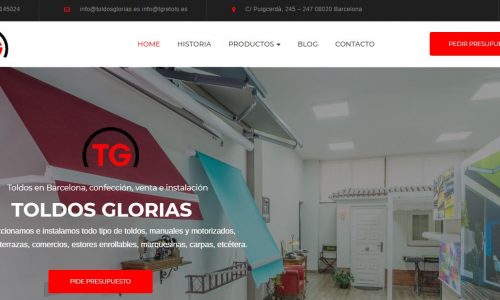 Web para empresa de toldos en Barcelona - Toldos Glorias